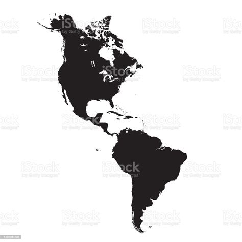 Vector South America And North America Map Stock Illustration