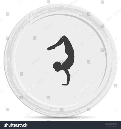 Yoga Pose Silhouette Woman Handstand Illustration Stock Vector Royalty