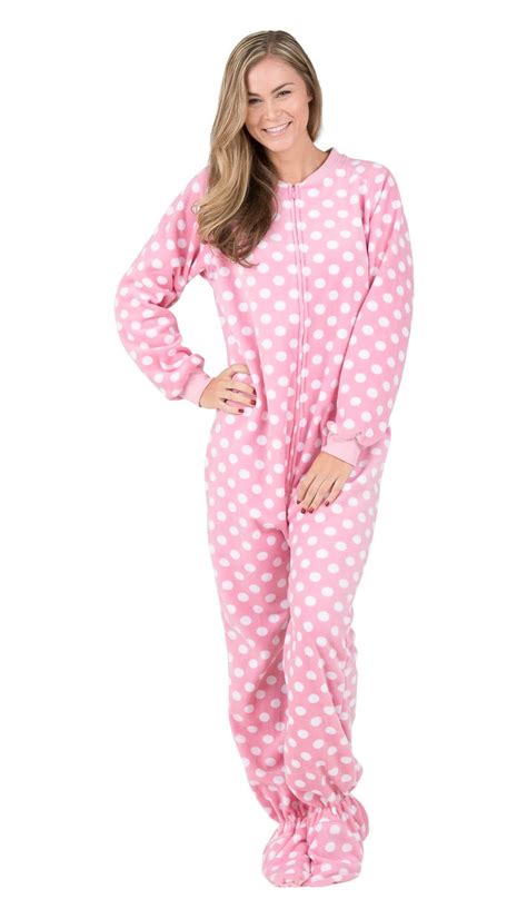 Footed Pajamas Footed Pajamas Pretty In Polka Adult Fleece Free