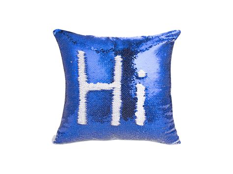 Flip Sequin Pillow Coverdark Blue W White 4040cm 10pack Bestsub