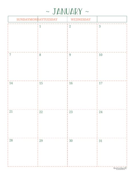 Blank Yearly Calendar Template Pdf