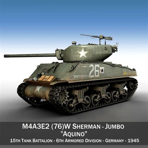 M4a3e2 Sherman Aquino 3d Model