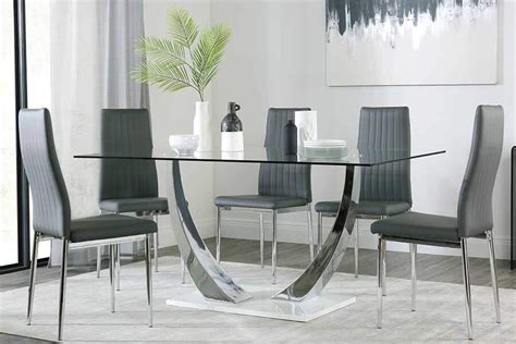 Glass Dining Table And Chairs Glass Dining Sets Furniture Choice