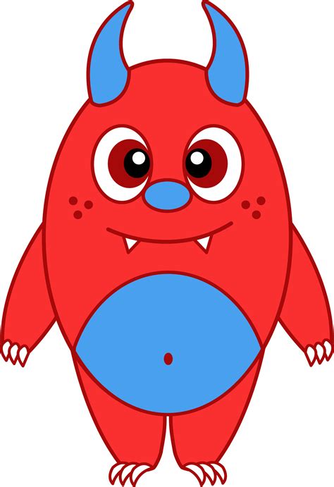 Silly Little Red Monster Free Clip Art