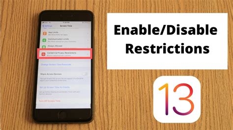Ios How To Enable Disable Restriction On Ios Youtube