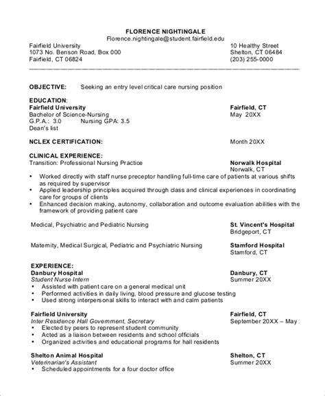 sample nursing resume templates  ms word