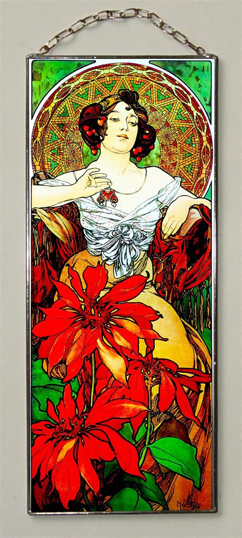 Alphonse Mucha Amethyst Stained Glassstained Glass And Etsy Ireland