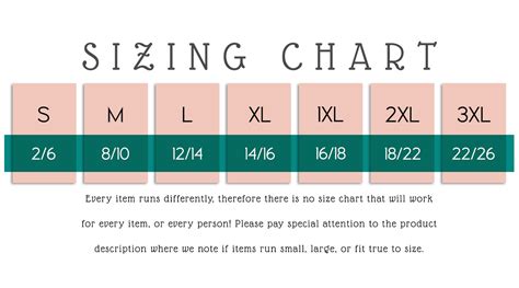 Sizing Guidelines Milagrace Boutique