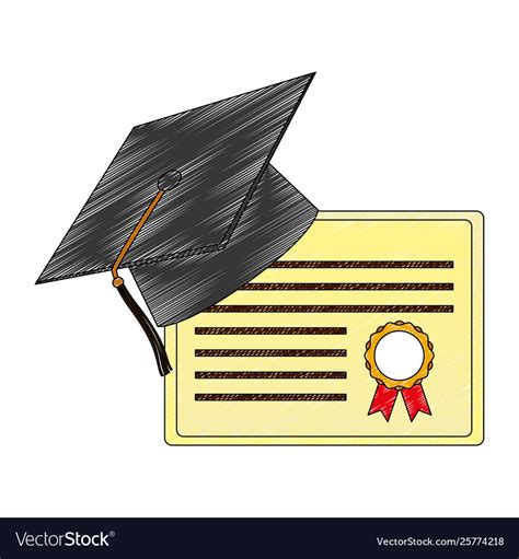 Graduation Hat And School Certificate Royalty Free Vector
