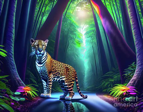 Jungle Jaguar Digital Art By Elisabeth Lucas Fine Art America