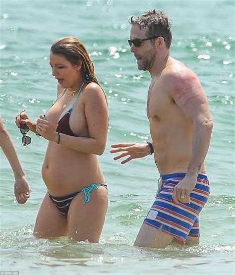 Pregnant Blake Lively Shows Off Growing Baby Bump In A Bikini While
