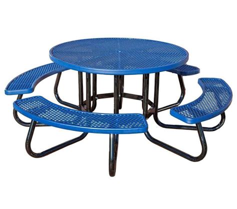 48 Round Plastisol Expanded Metal Picnic Table With 1 58 Od Tube