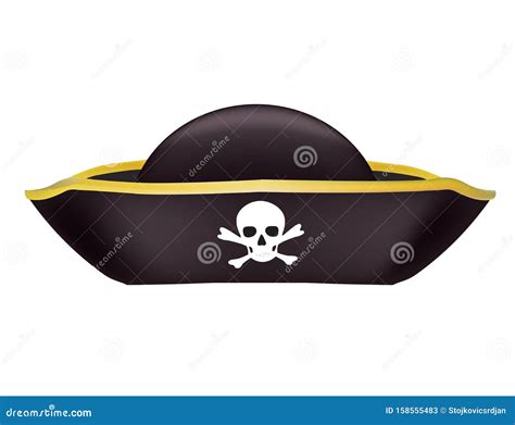 Black Pirate Submarine Jolly Roger Flag White Background Cartoon