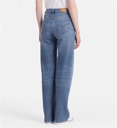 Blue Icon Calvin Klein Jeans High Rise Wide Leg Jeans