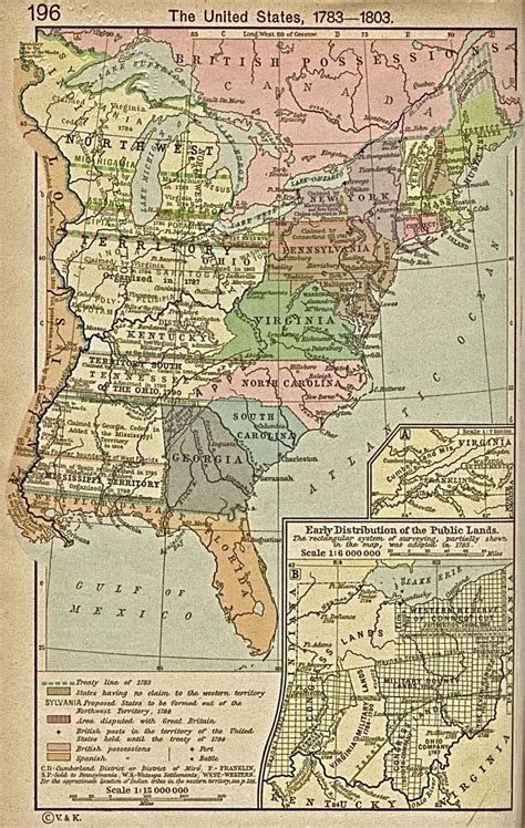 Freepagesgenealogyrootsweb United States 1782 1803 State Map Of