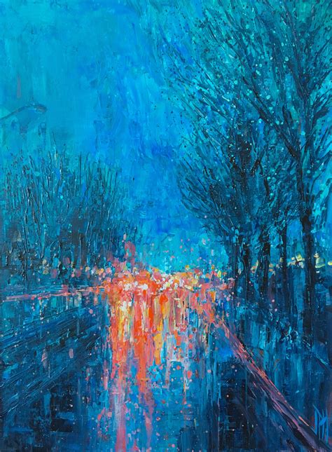 Rain On A Road Trip Acrylic Painting Rraining