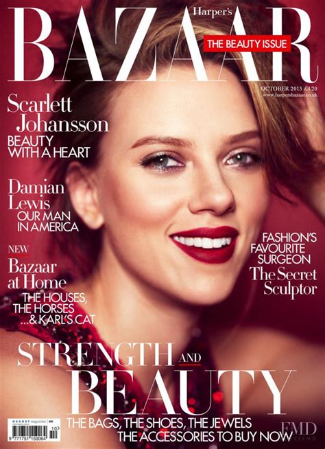 Cover Of Harpers Bazaar Uk With Scarlett Johansson October 2013 Id