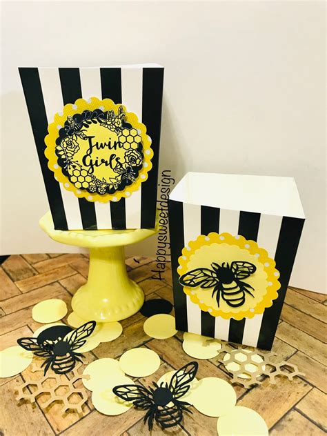 Large Bee Confetti With Gold Bee Baby Shower Decorations Mommy To Be