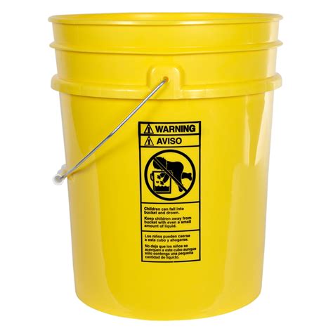 Premium Yellow 5 Gallon Bucket Us Plastic Corp
