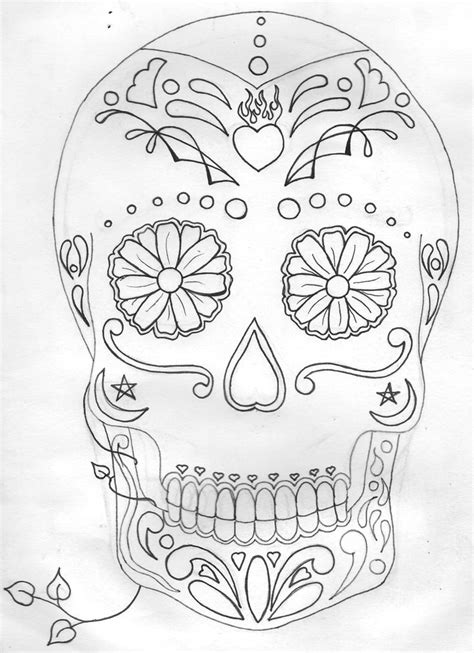 24 Best Sugar Skull Tattoo Outlines Images On Pinterest