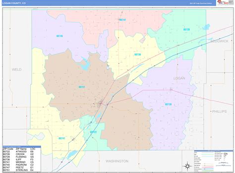 Logan County, CO Wall Map Color Cast Style by MarketMAPS - MapSales.com