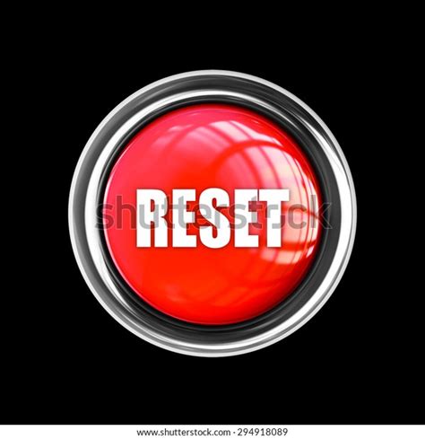 Red Reset Button Isolated On Black Stock Illustration 294918089