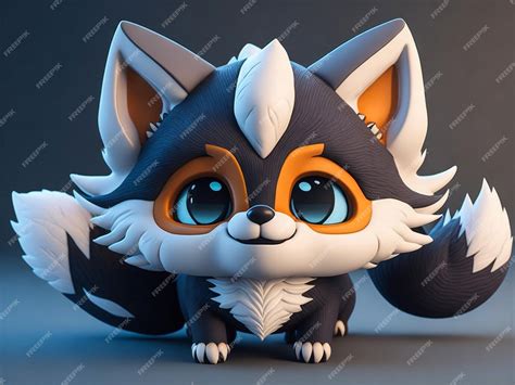 Premium Ai Image Cute Tiny Hyperrealistic Anime Wolf From Pokemon