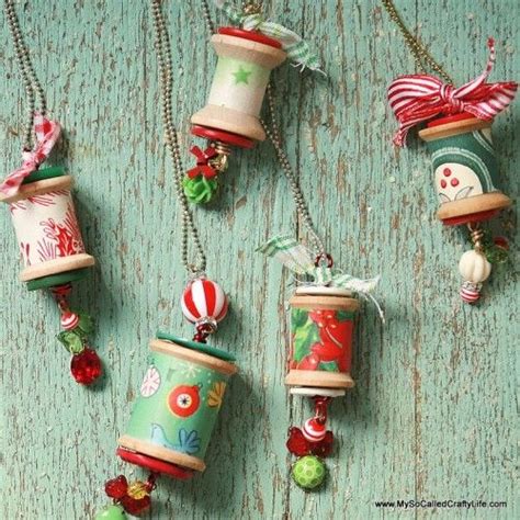 Wooden Thread Spools To Christmas Ornaments Handmade