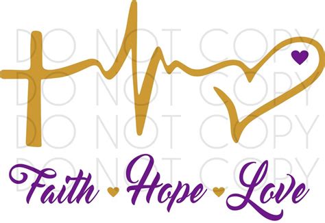 Faith Hope Love Heartbeat Svg Cut And Print Instant Download For Etsy