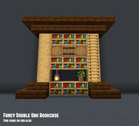 Double Oak Minecraft Bookcase Minecraft Designs Minecraft Crafts