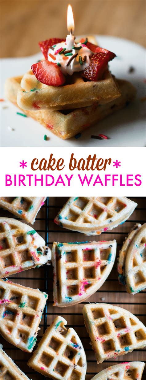 Cake Batter Birthday Waffles Festive Funfetti Cake Mix Waffles