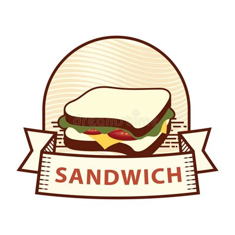 Sandwich Label Vector Illustration Decorative Design Stock Vector