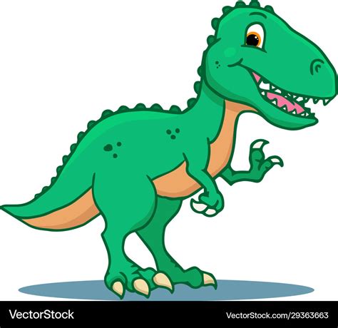 Cute Cartoon Dinosaur T Rex Tyrannosaurus Rex Vector Image