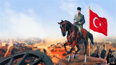 Kemal Attaturk Leading The Turks To Victory Turkish War Of