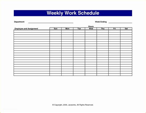 Free Monthly Work Schedule Template Of Bi Weekly Employee Schedule