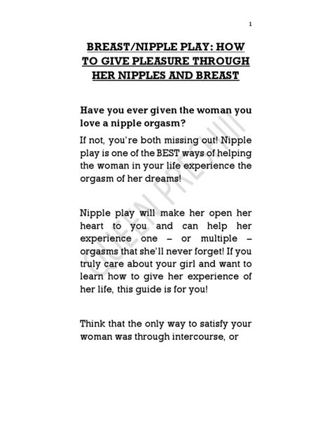 Breast And Nipple Play Pdf Orgasm Nipple
