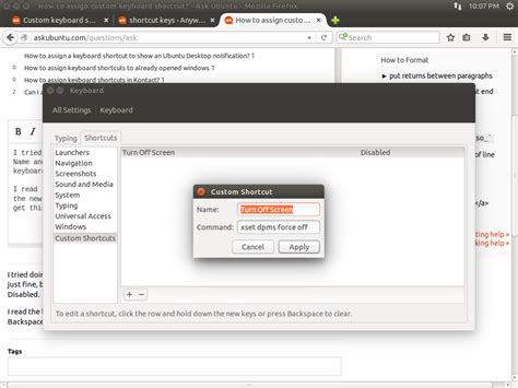 How To Assign Custom Keyboard Shortcut Ask Ubuntu