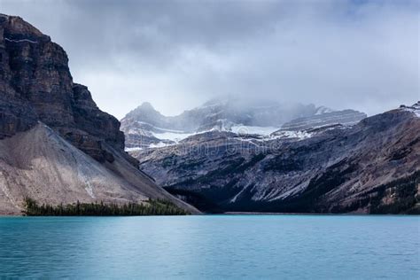 Turquoise Colored Bow Lake In Banff National Park Stock Image Image