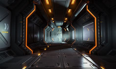 Space Station Bay Evgeny Kashin Spaceship Interior Sci Fi Concept Art Sci Fi Environment