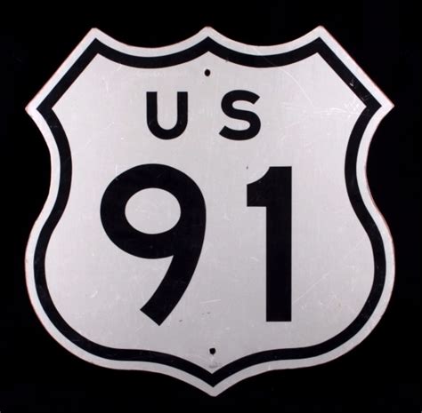 Us Route 91 Wooden Highway Sign From Montana