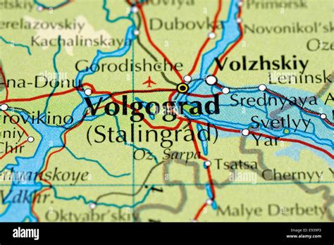 Mappa Close Up Di Volgograd Stalingrad Russia Foto Stock Alamy