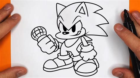 Como Dibujar A Sonic The Hedgehog Friday Night Funkin Fnf Paso A