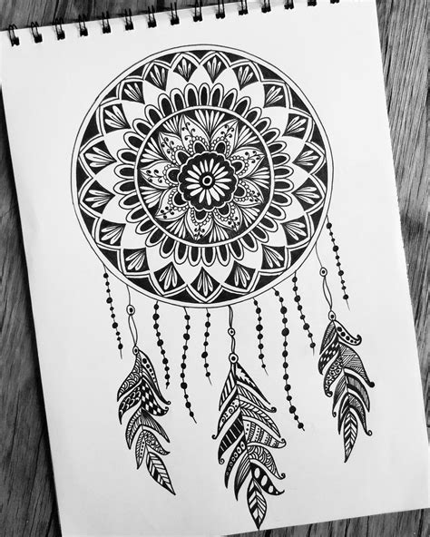 A dream catcher i drew dream catcher tattoo design. Dreamcatcher Doodle | Mandala design art, Amazing art ...