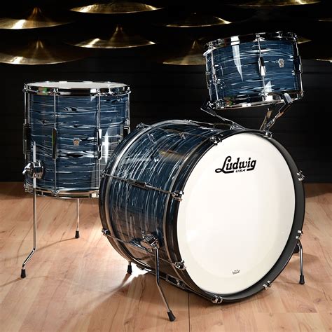 Ludwig Club Date 121420 3pc Drum Kit Blue Strata Drum Kits Vintage