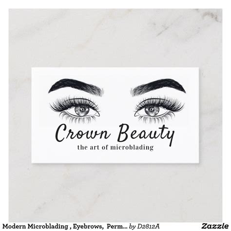 Modern Microblading Eyebrows Permanent Makeup Business Card Zazzle