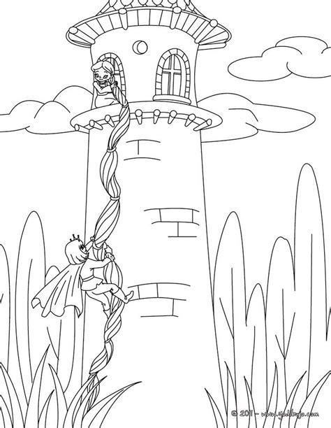Cuentos de los hermanos GRIMM para colorear, Verdezuela o Rapunzel para
