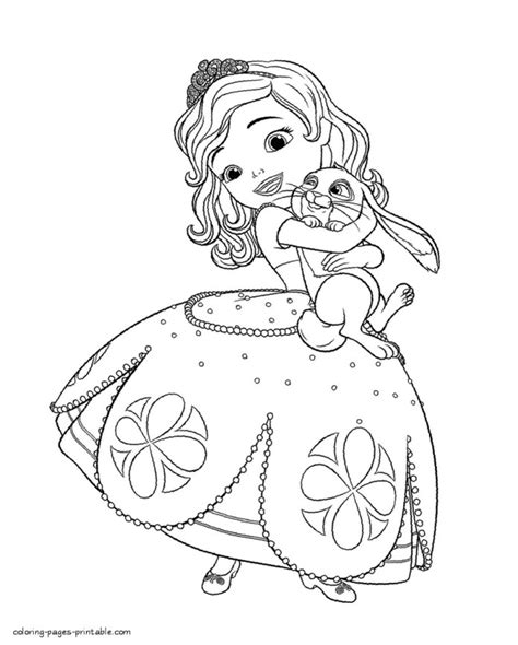 Beautiful princess sofia coloring page. Princesa Sofia para Colorir Imprimir