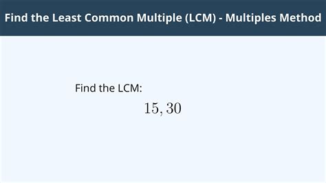 Find The Least Common Multiple Lcm Multiples Method 2 Youtube