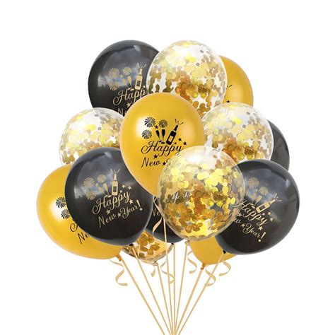 Nuolux 15pcs Happy New Year Balloons Set Latex Balloons Party