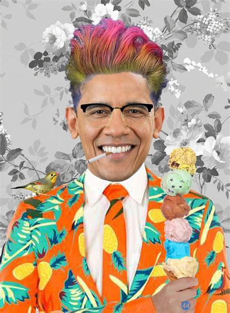 Julia Mclaurin Barack Obama Colorful Presidential Portrait Collage